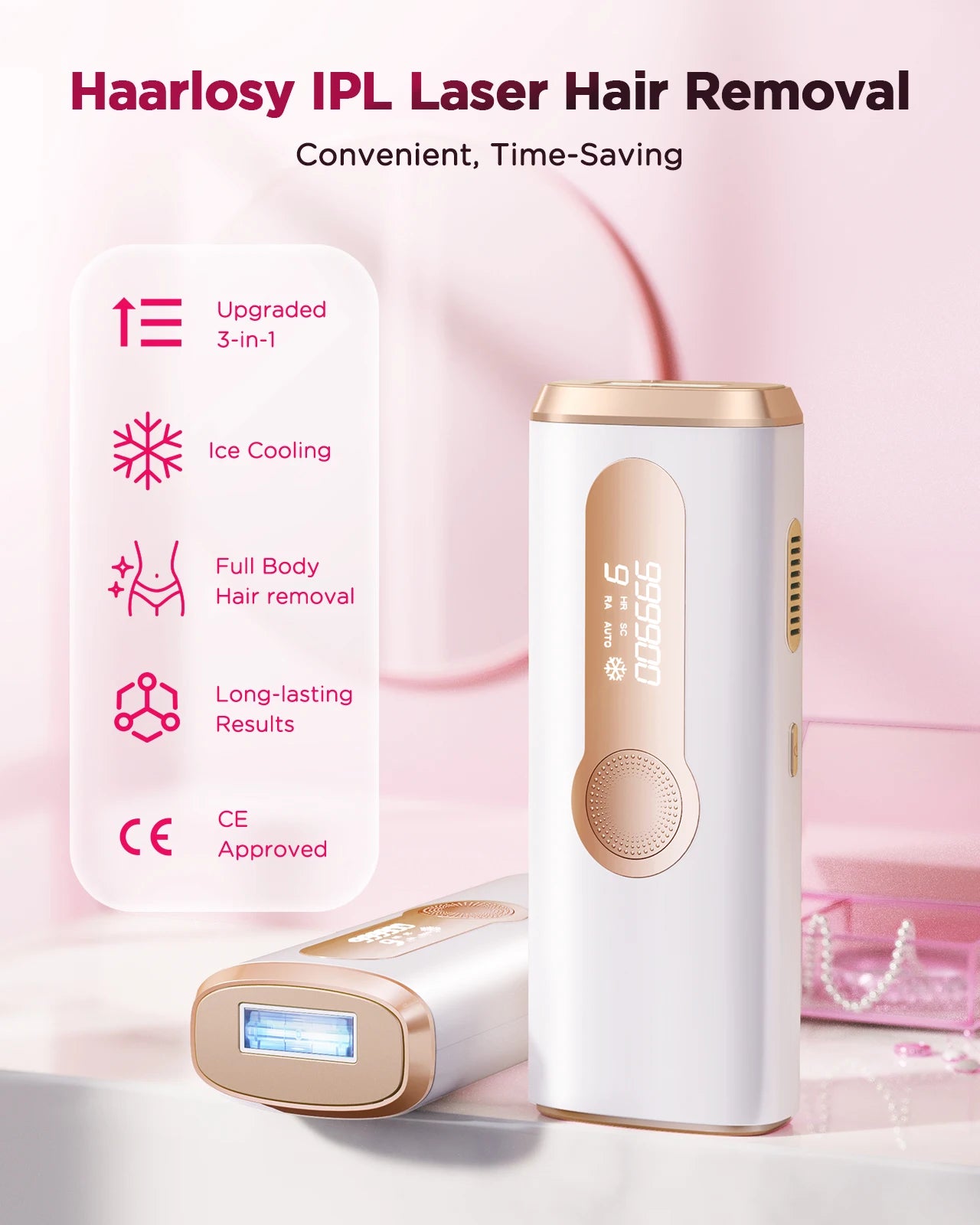 IPL Laser Hair Removal Device Ice-Cooling 3 in 1 Painless 